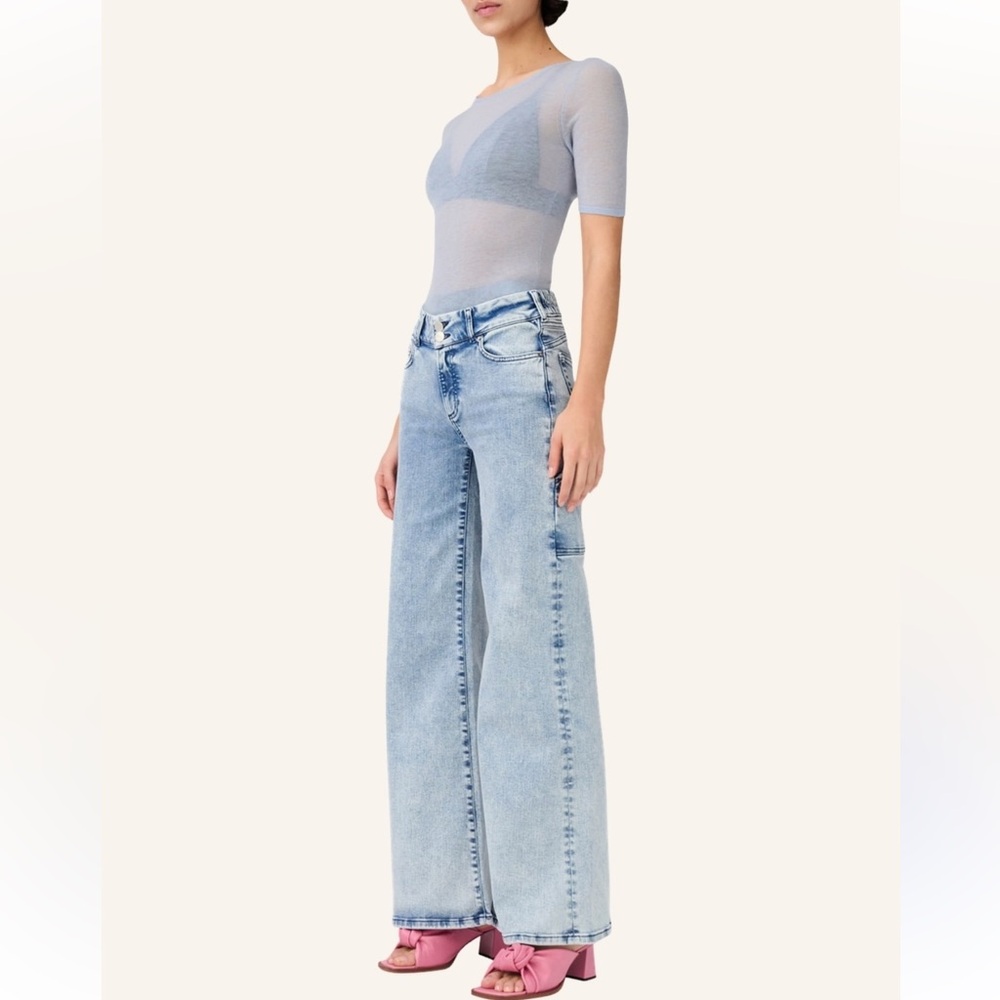 ITEM M6 Wide Leg High Rise Jean in Stonewash Blue Size 34 US 2
